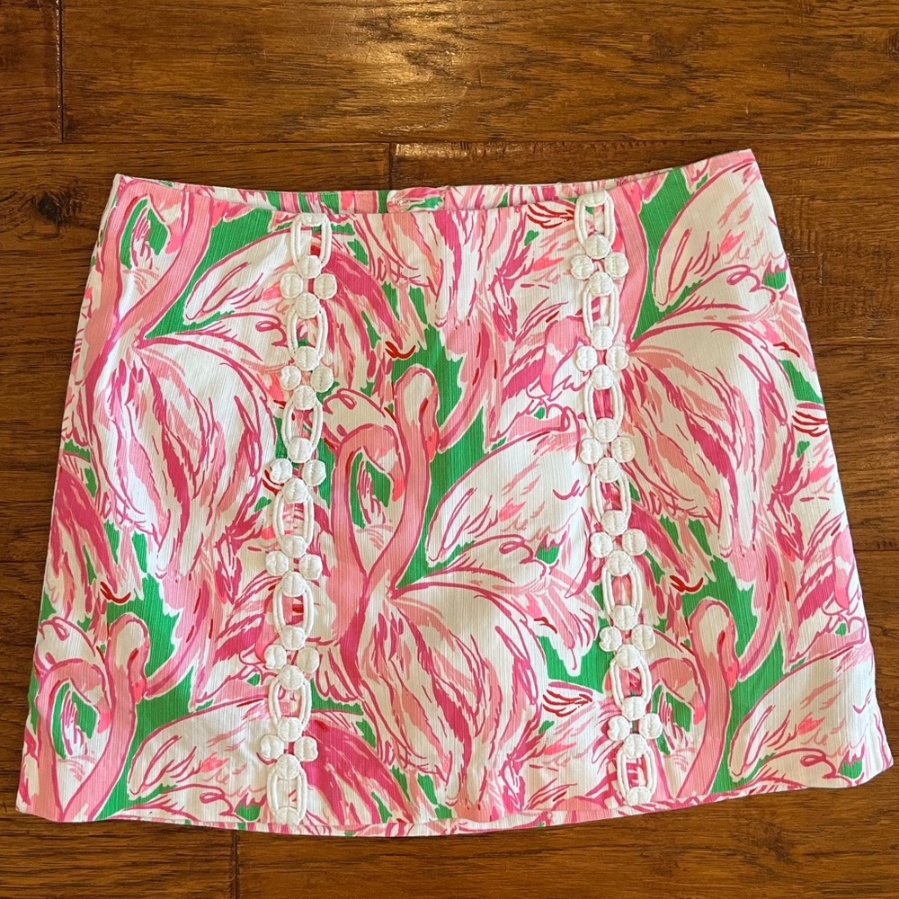 Lilly Pulitzer Flamingo Skort Size 6 Pink Colony Marigold